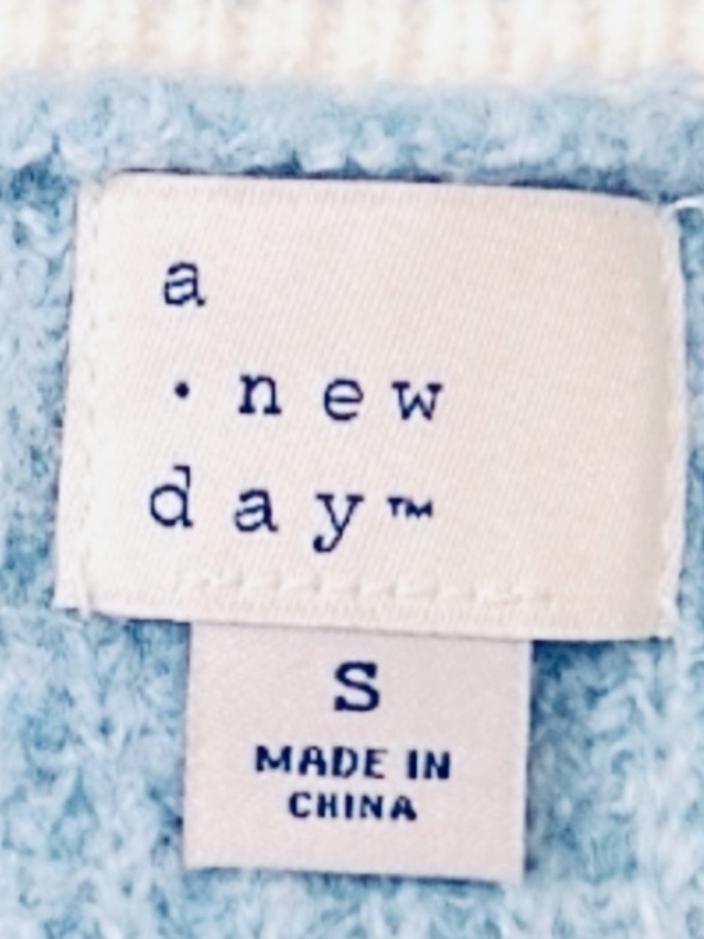 A New Day Light Blue Oversized Button-Up V-Neck Cardigan Sweater Varsity Small - Picture 5 of 10